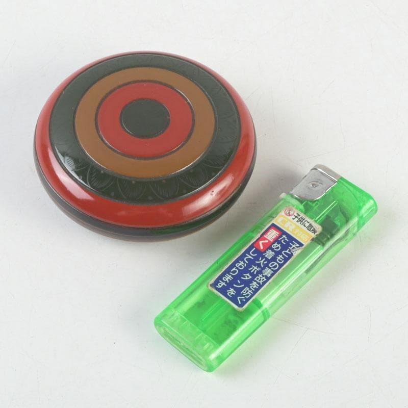 茶道具　松雲造　菊桐蒔絵　独楽香合　共箱　V　9467