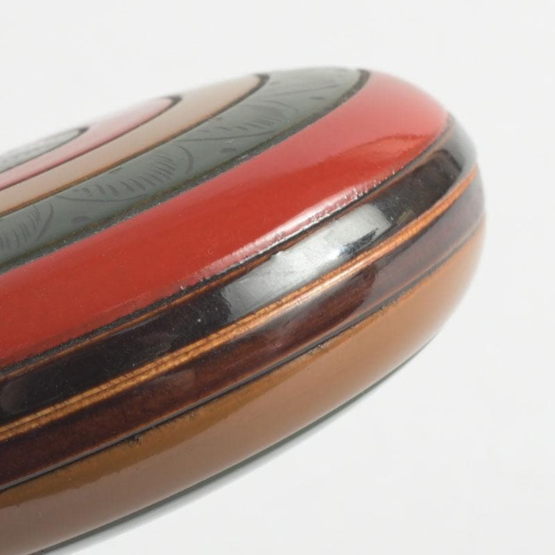 茶道具　松雲造　菊桐蒔絵　独楽香合　共箱　V　9467