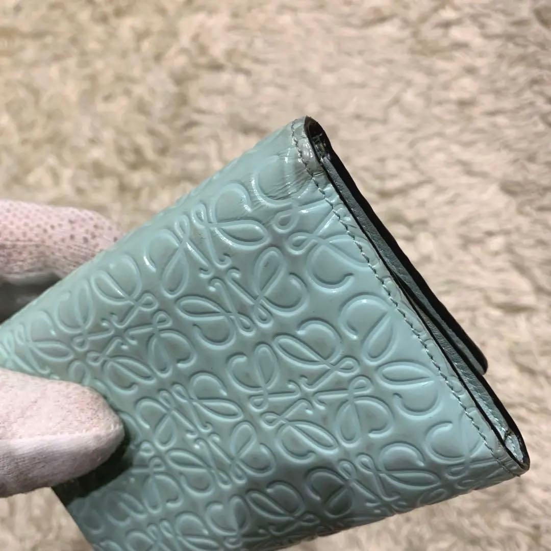 LOEWE ロエベ 三つ折り財布 リピートアナグラム バーティカル エナメル