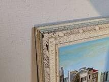 【真作】絵画　平野程一　油彩8号　ベニスの想出（運河）　穏やかな午後　X138