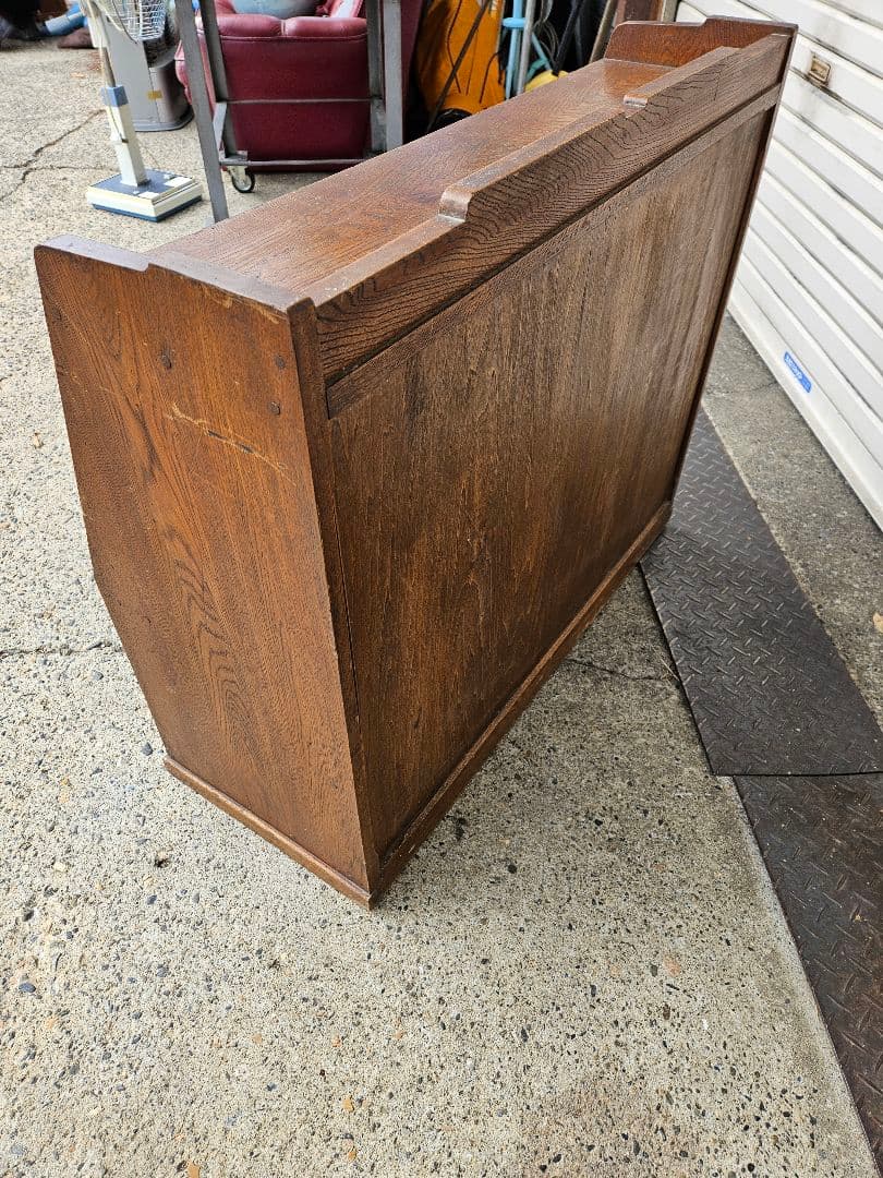 日本のアンティーク 古いライティングビューロー 帳場机 収納棚 明治 大正時代