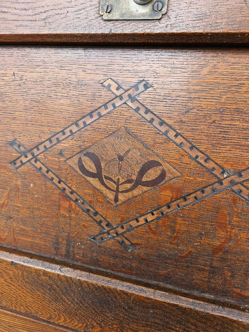 日本のアンティーク 古いライティングビューロー 帳場机 収納棚 明治 大正時代