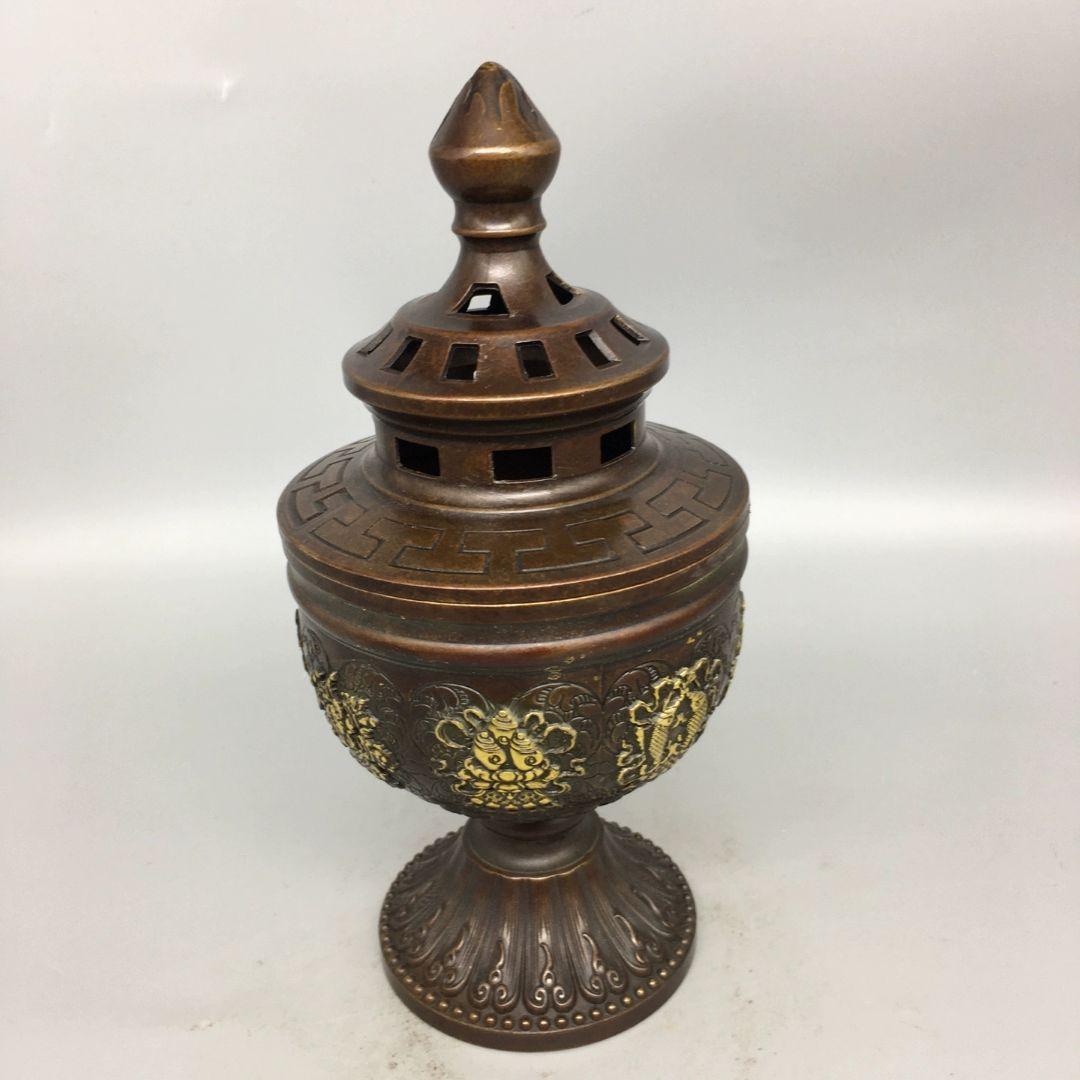 銅器 香薫炉 八宝吉祥香炉 供養薫香炉 香道具 装飾品 工芸品 置物