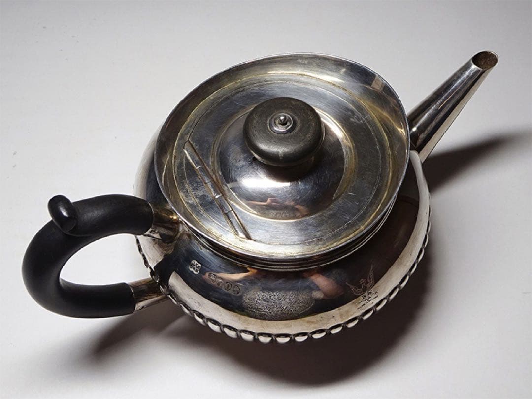 19世紀末 英国アンティーク 純銀製ティーサービス ティーセット4点 茶器