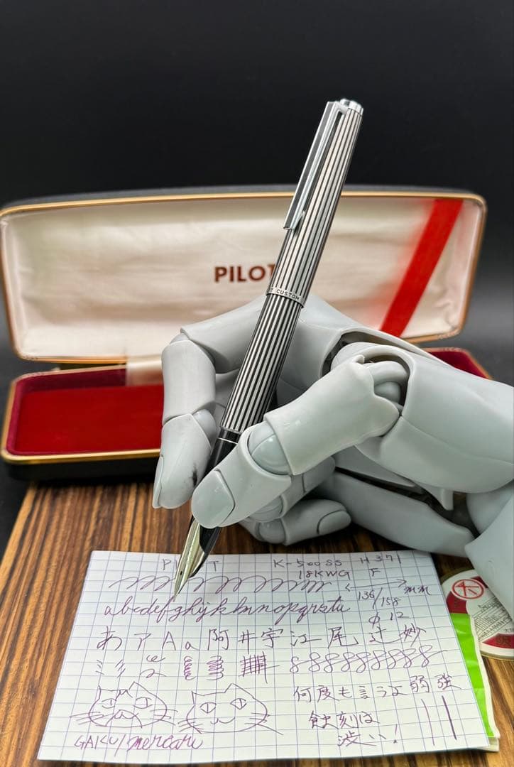 Pilot 万年筆 CUSTOM K-500SS 蝕刻ストライプ 18KWG F