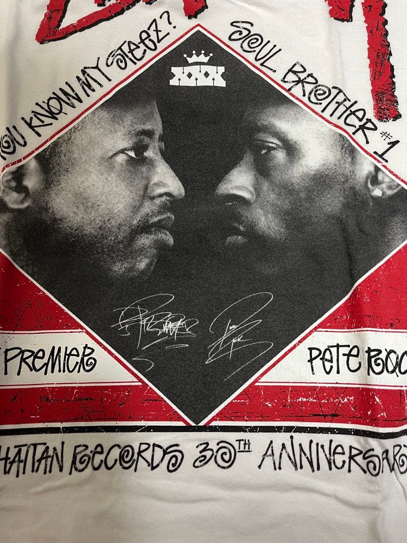 stussyステューシーxマンハッタンレコードTシャツヒップホップ　ピートロック