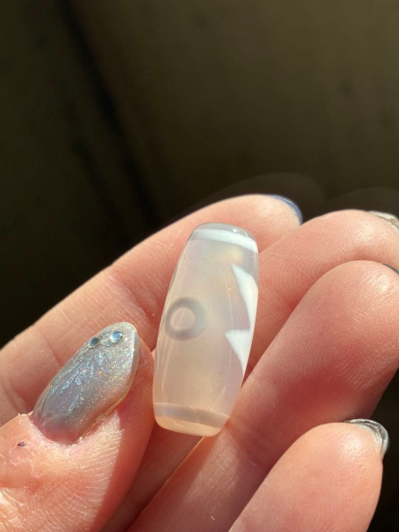 高品質✨艶とクリア感あり　老玉髄　天然白天珠　閃電五眼天珠✨