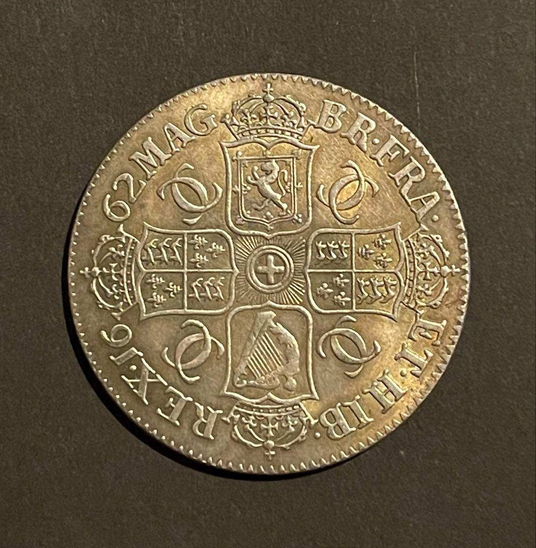 1662年 英国 アイルランド クラウン銀貨 チャールズ2世