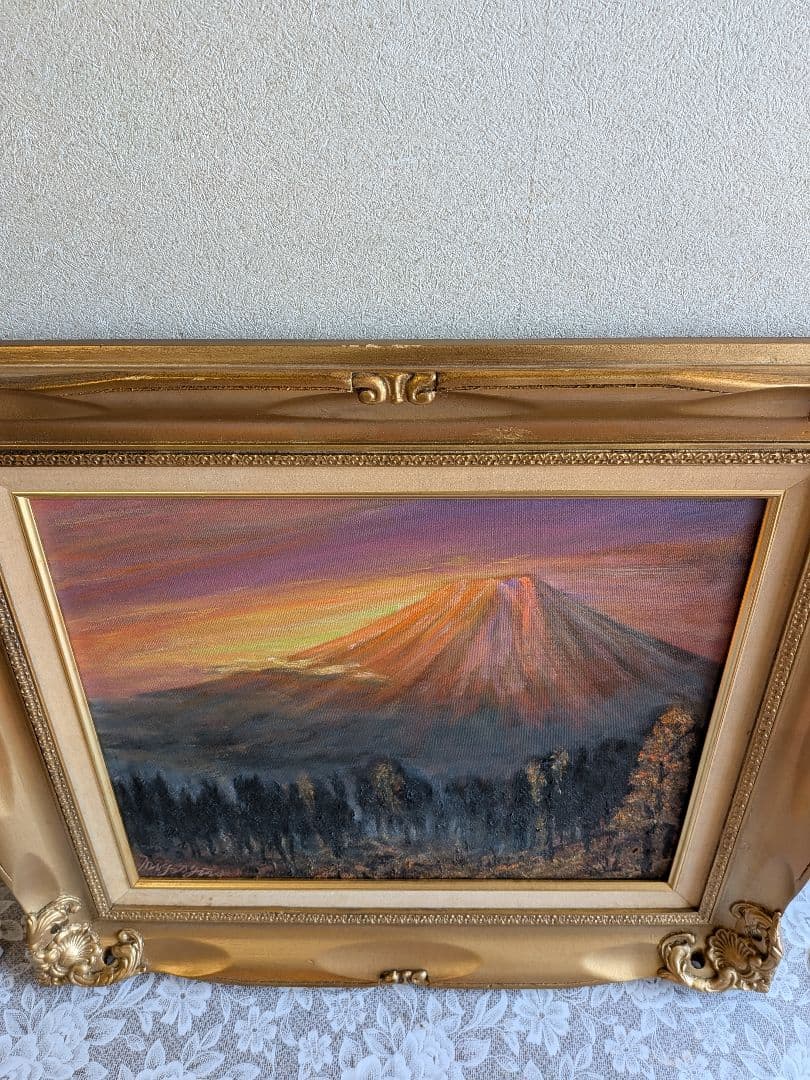 赤富士山 油絵