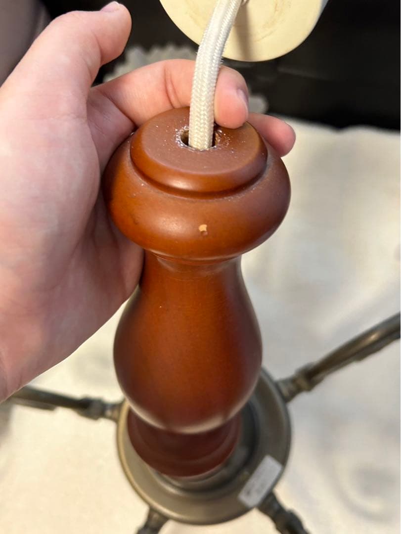 【USED】アンティーク風シャンデリア 5灯 ブラウン