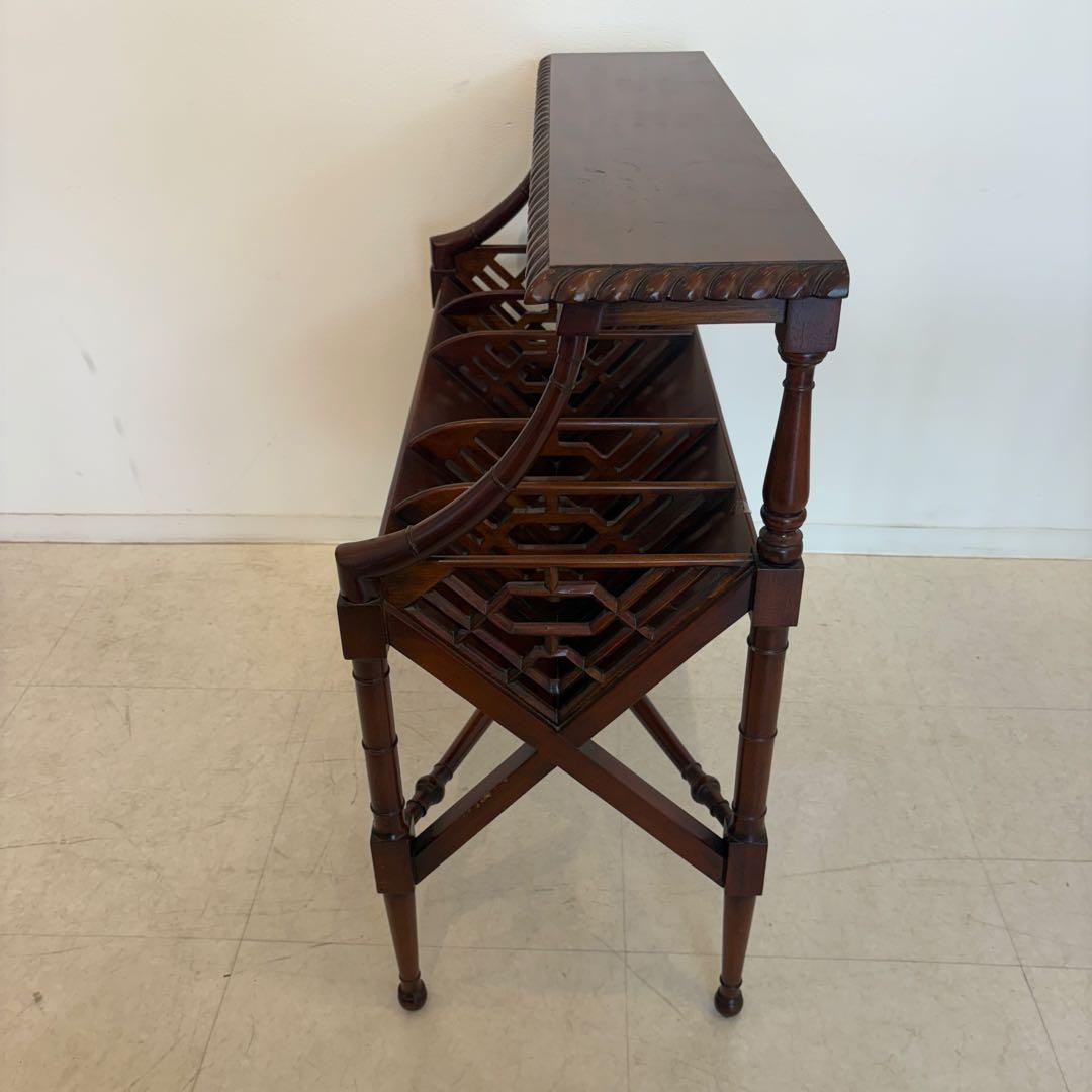 マホガニー材 ブックトローフ チッペンデール様式　イギリス　オープンシェルフ