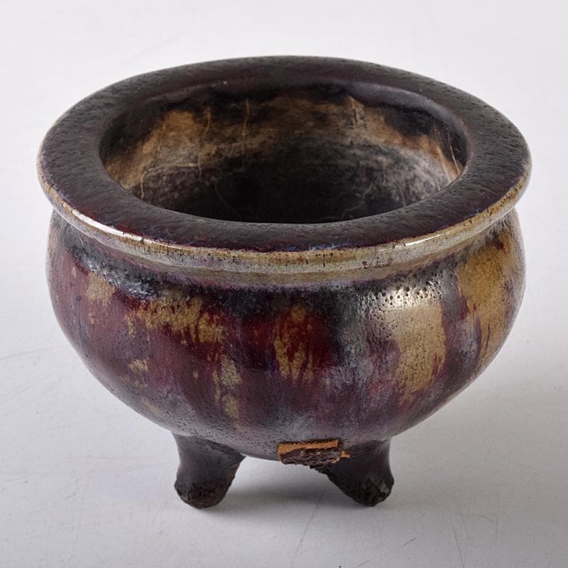 中国　均窯　釣窯釉　三つ足香炉　C　R8573