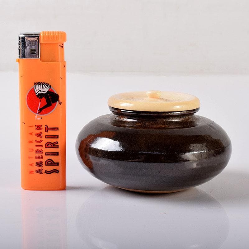 茶道具　平安　万代喜山造　内海茶入　仕覆付　共箱　V　7302