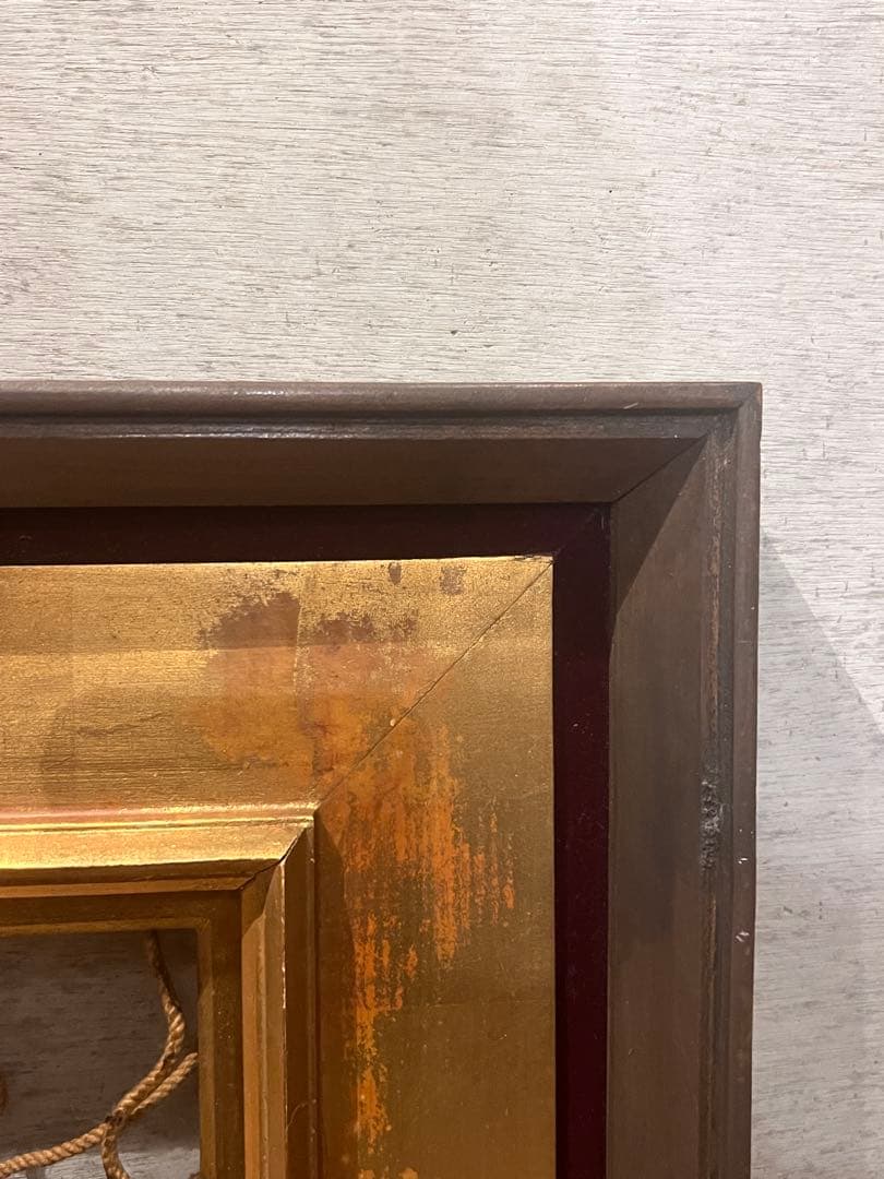 【アンティーク】ゴールドとブラウンの木製額縁　ヴィンテージフレーム