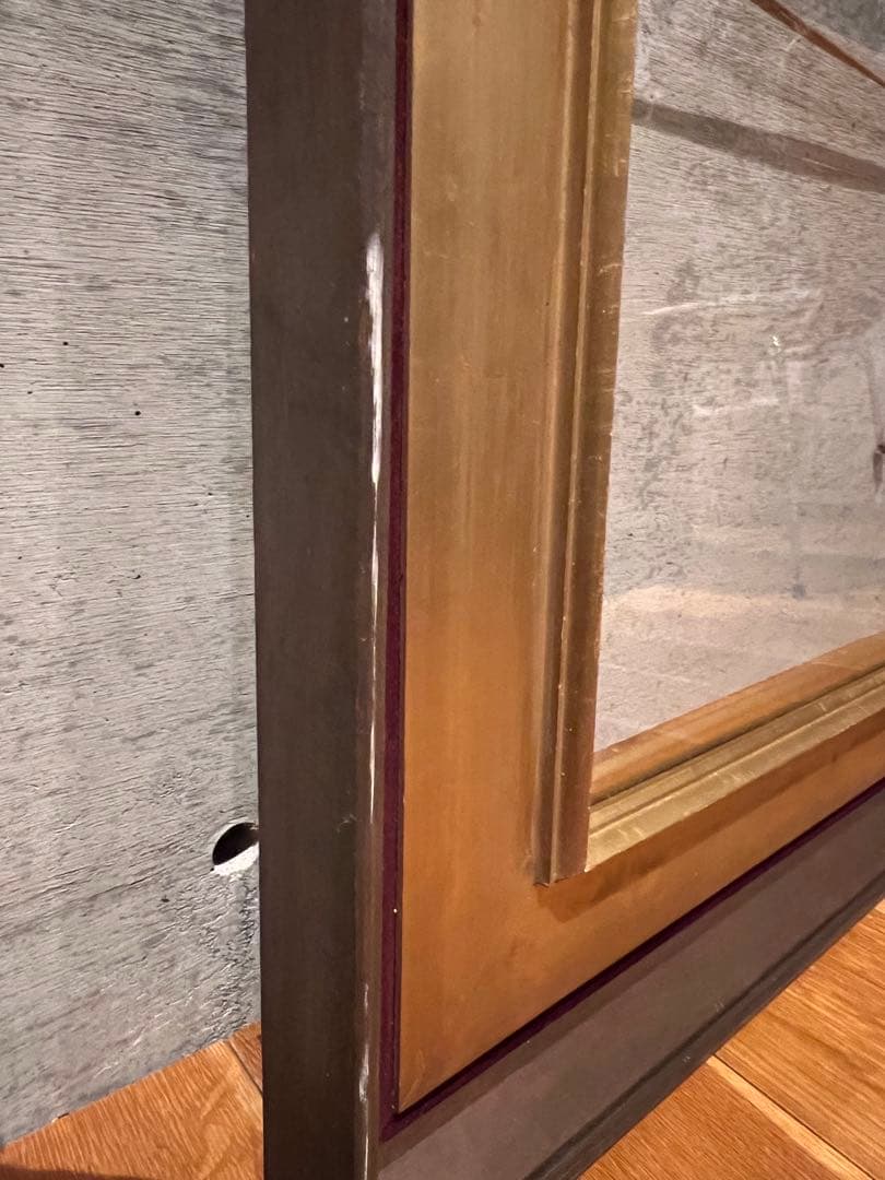 【アンティーク】ゴールドとブラウンの木製額縁　ヴィンテージフレーム