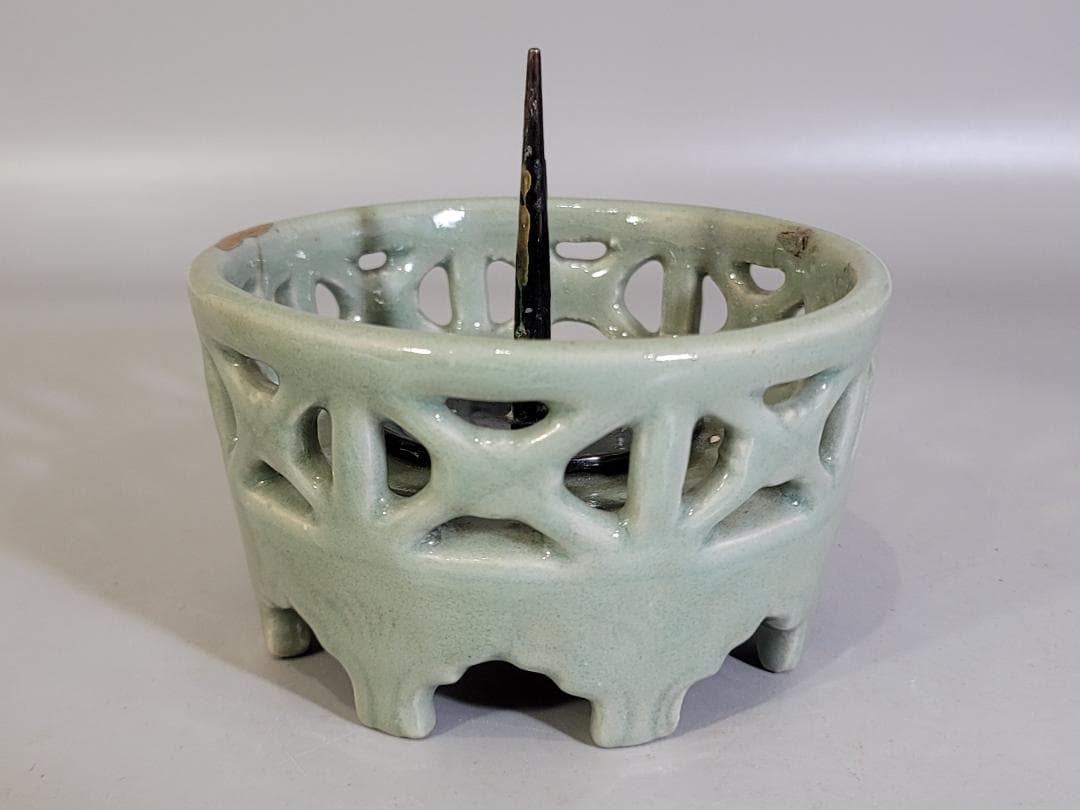 古美術 中国 天龍寺 青磁 燭台 茶道具伝来