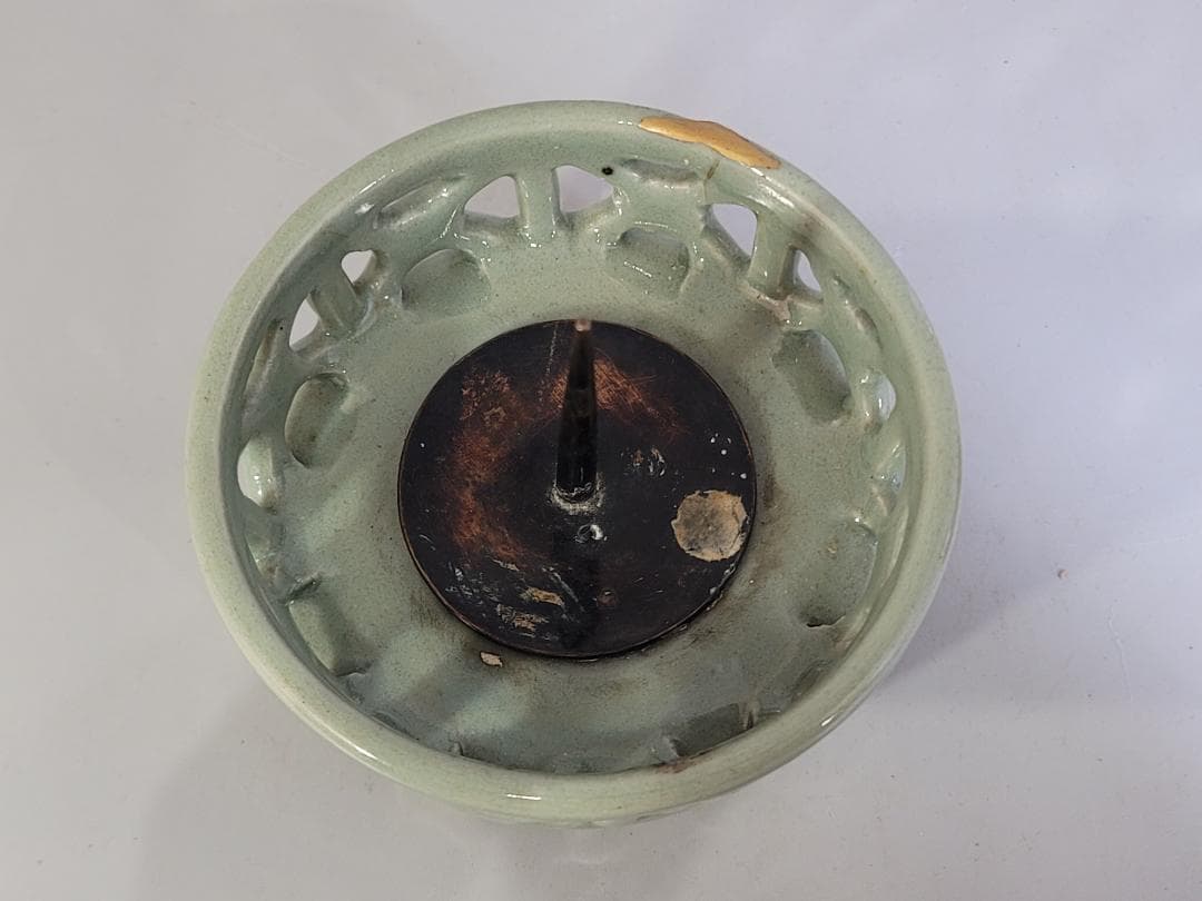 古美術 中国 天龍寺 青磁 燭台 茶道具伝来