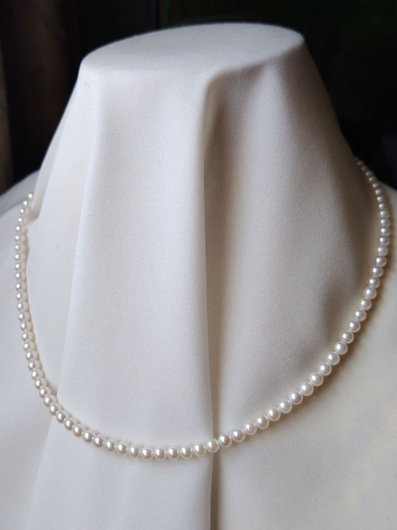 K18WG アコヤ真珠ベビーパール ネックレス