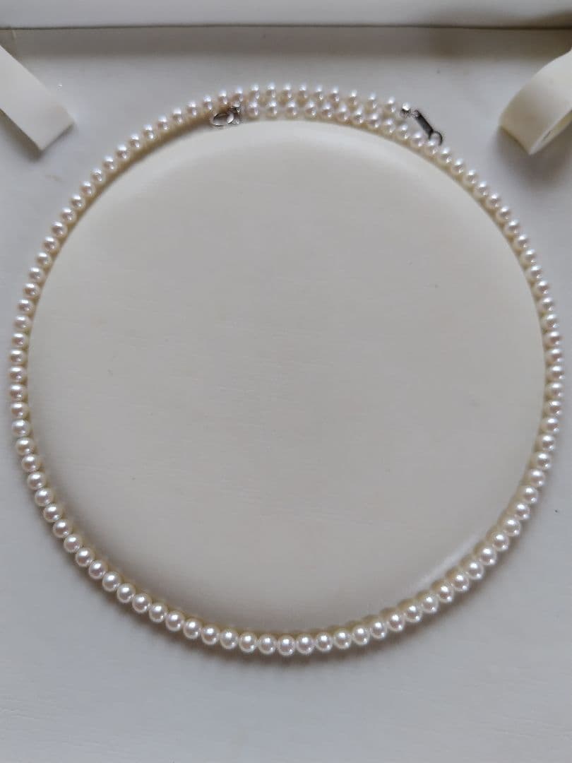 K18WG アコヤ真珠ベビーパール ネックレス