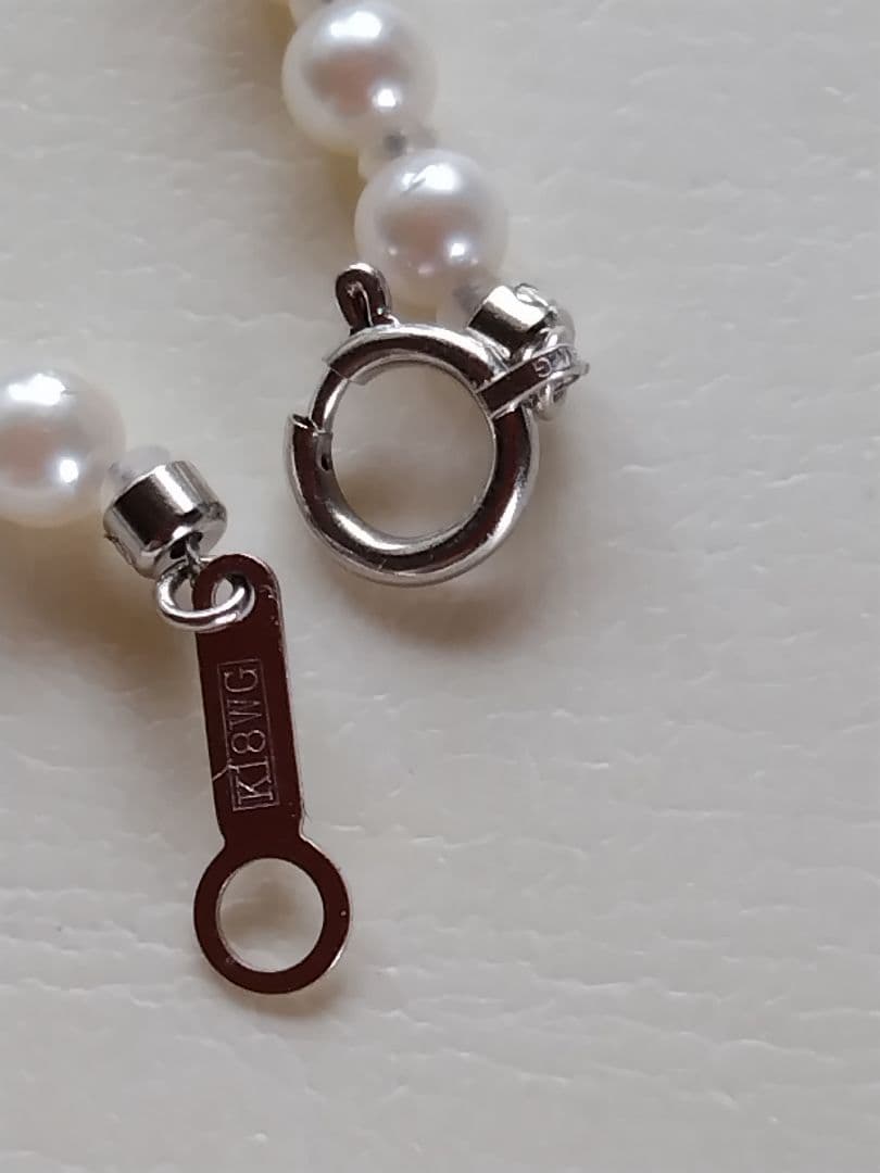 K18WG アコヤ真珠ベビーパール ネックレス