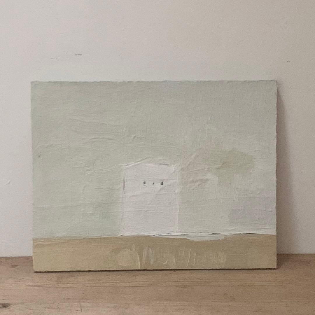 「家 2」 油彩 油絵 木製パネルに油彩 現代美術 oil on board 絵