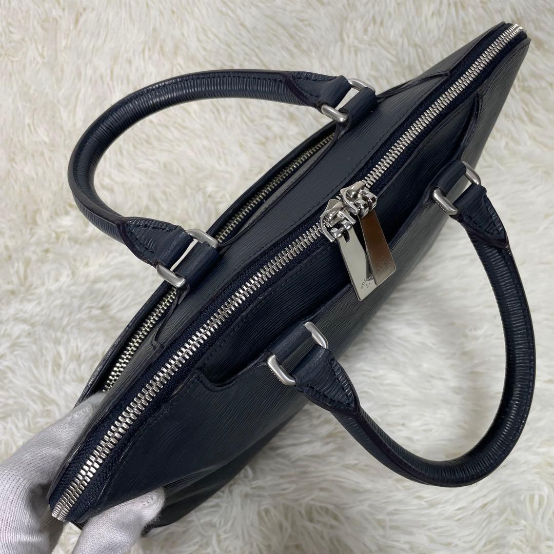 美品 aniary アニアリ ブリーフケース ビジネスバッグ レザー ネイビー