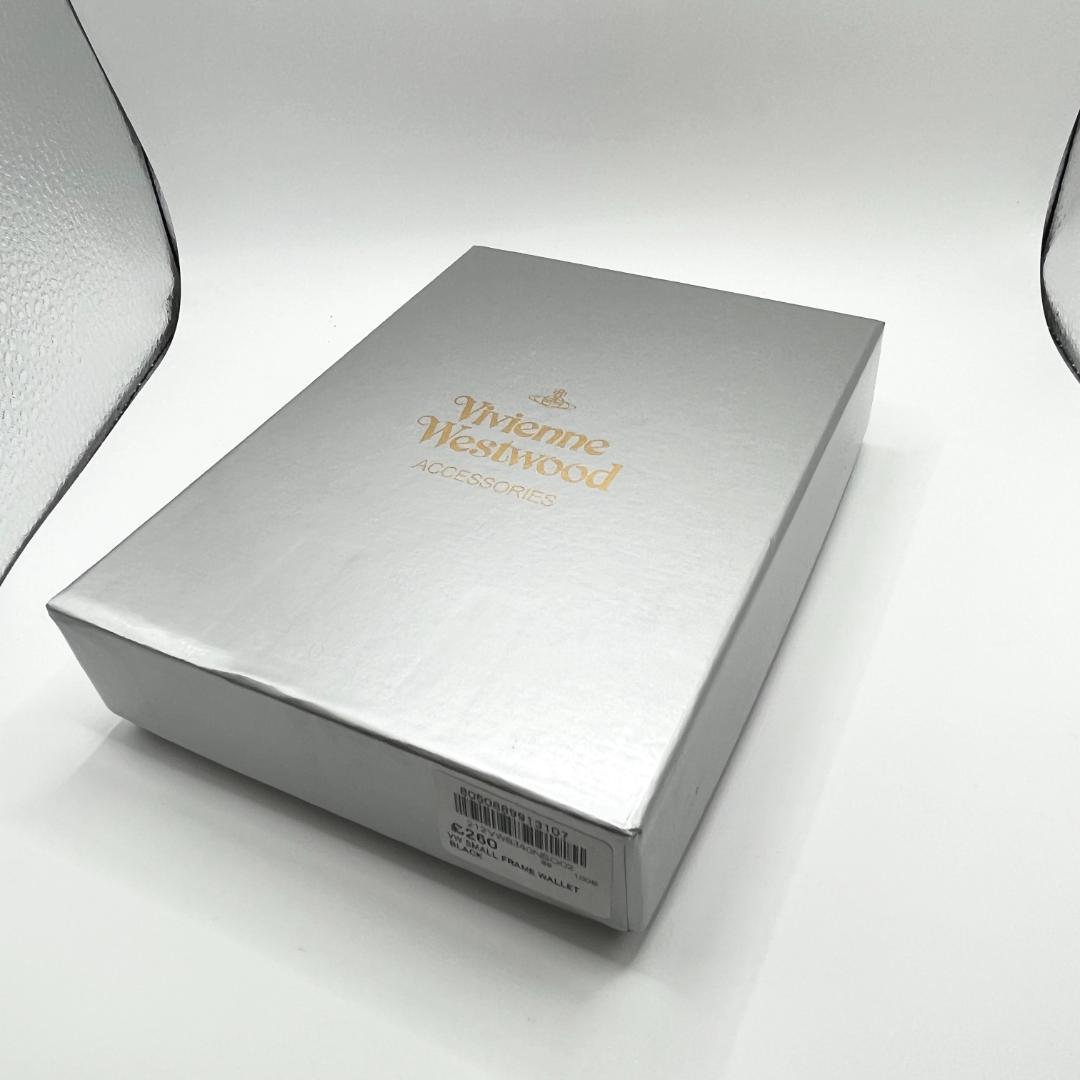 未使用 Vivienne Westwood 特価 がま口 折財布 黒 エナメル