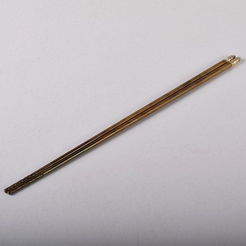 茶道具　銅製　椎頭火箸　共箱　V　7965