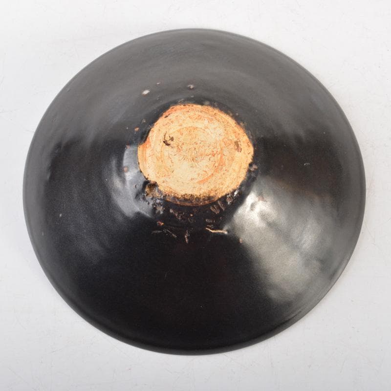 中国　黒釉　唐草文　天目茶碗　C　6518