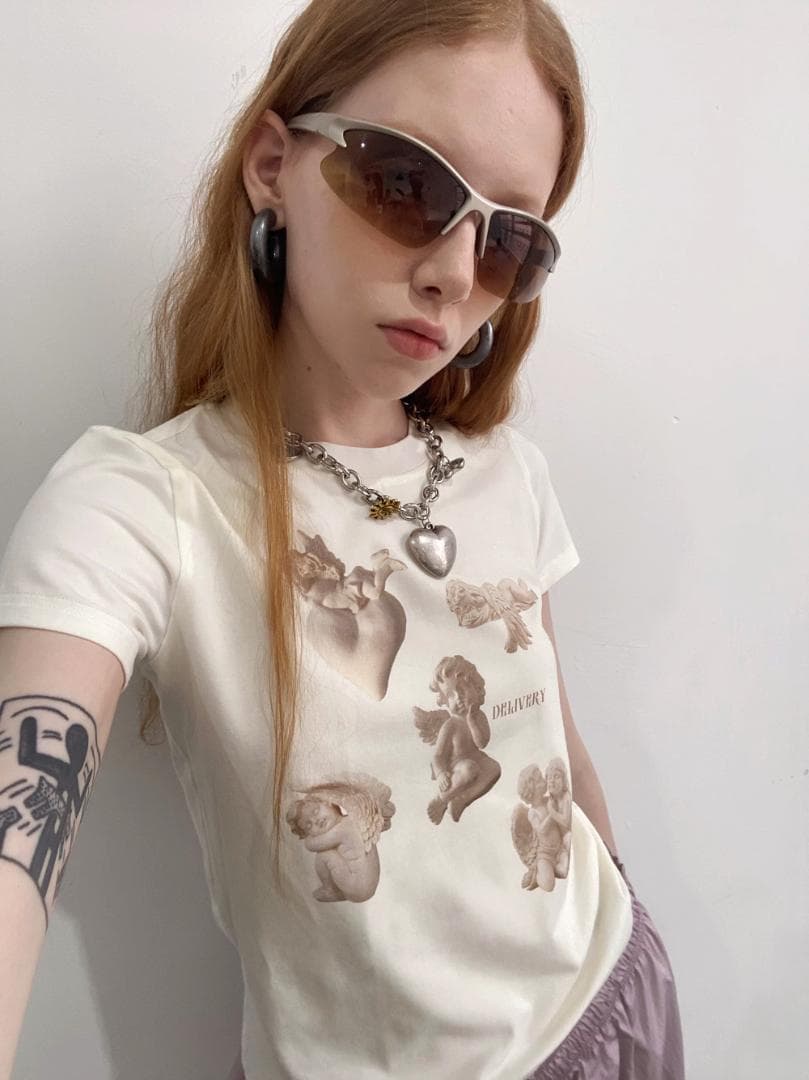 delivery 厚いチェーンpunk 大きなハート型 金属ネックレス 男女兼用