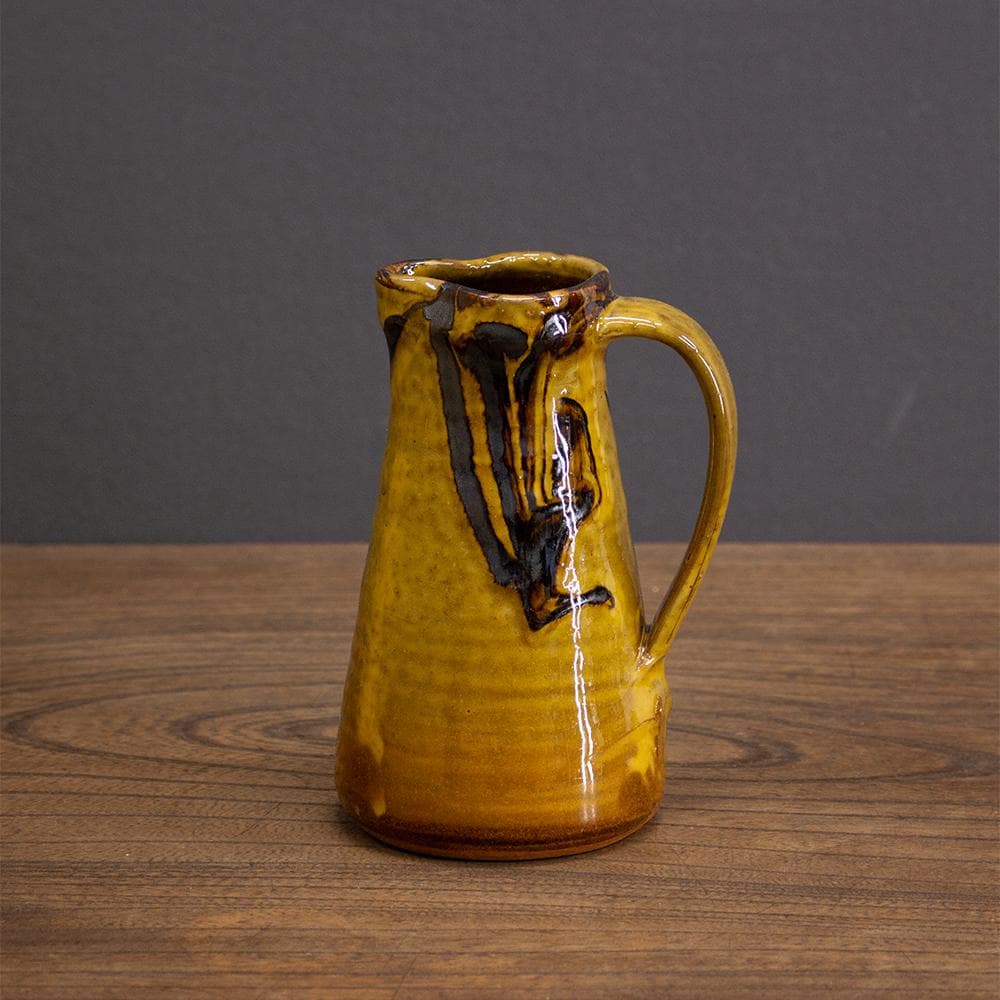布志名焼 ピッチャー 高さ15cm 民芸 昭和レトロ （マーブル柄2）