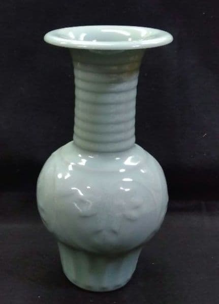 茶道具 花入 青瓷 牡丹 三代 諏訪蘇山 新品 京焼 清水焼 青磁 真花入