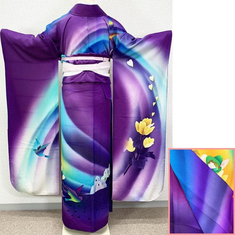 506z18☆絵本作家 永田萌 振袖 金通しラメ 妖精メルヘン☆結婚式 舞台衣装