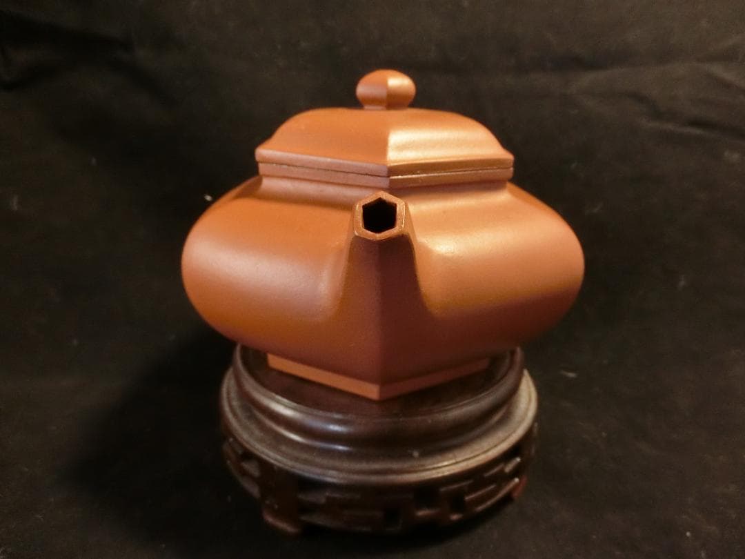 宜興老紫砂 六方壷　早期単孔壷精品 邵元亭製