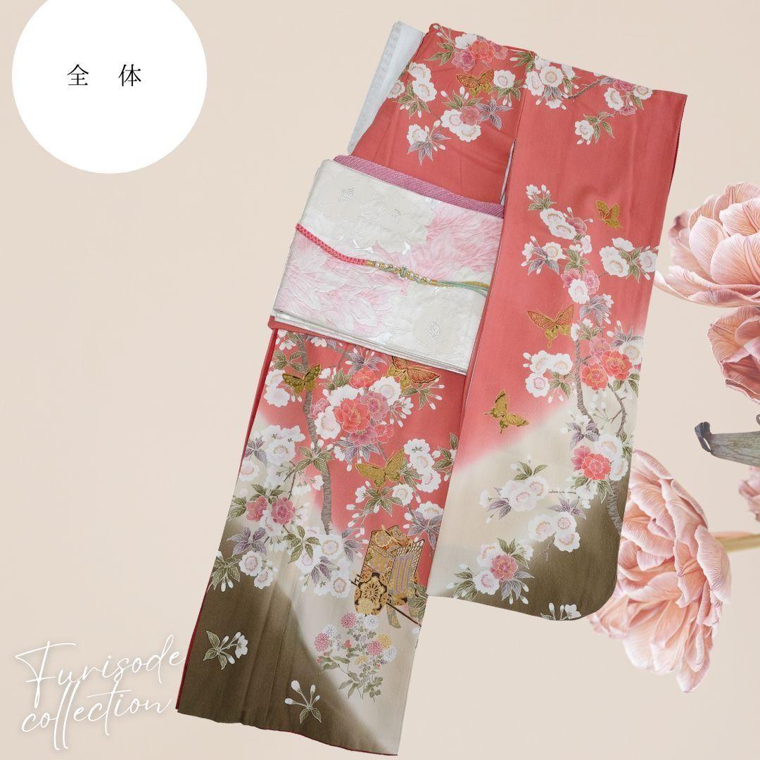 振袖フルセット　大人くすみピンク　上品キレイ目コーデ