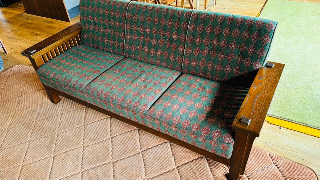 三越ブルージュ・オーク材クラシック3Pソファ