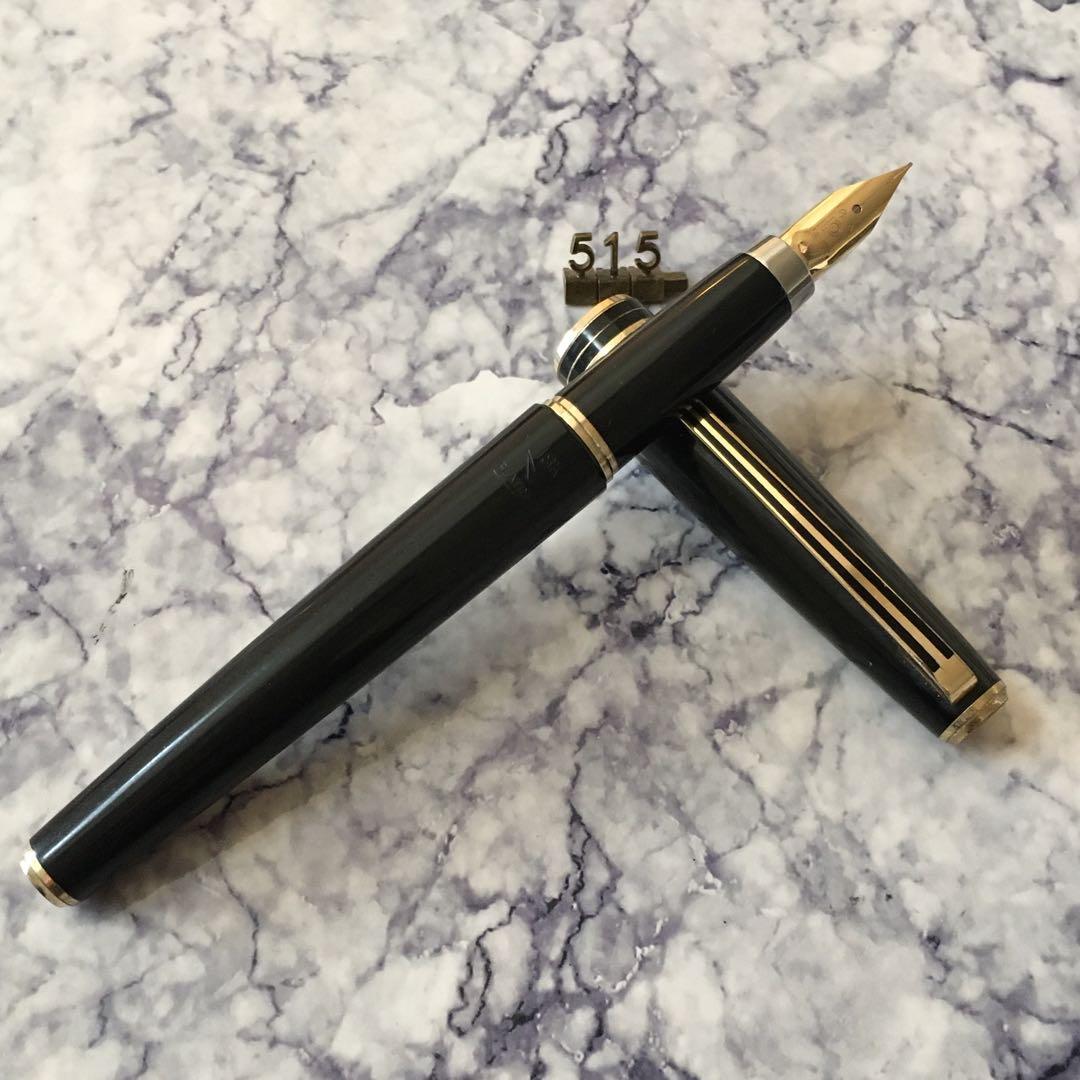 #515 オーバーホール済み 万年筆 PLATINUMプラチナ ロング 18k