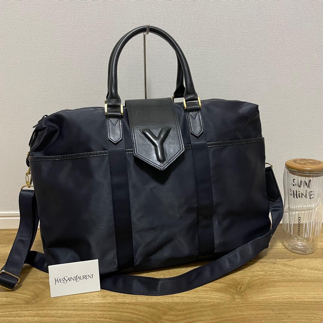 《美品》SAINT LAURENT（サンローラン）ナイロン×レザー ハンドバッグ