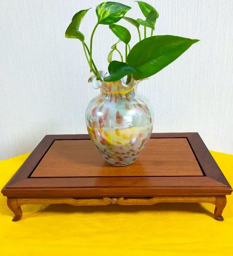 ♥特価セール中!　中国伝統工芸美術　天然唐木材　長方形花台