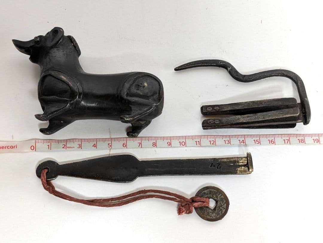 アンティーク錠前　動物　工芸品　レトロ