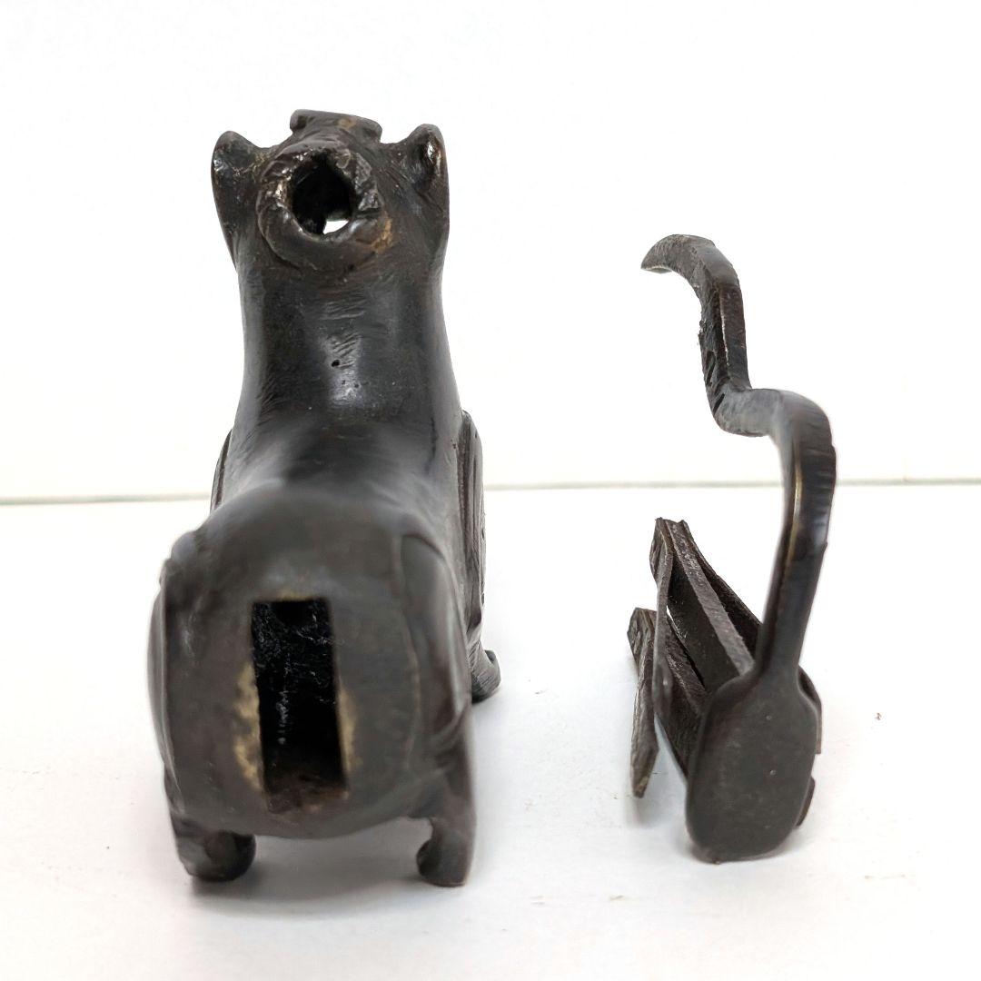 アンティーク錠前　動物　工芸品　レトロ