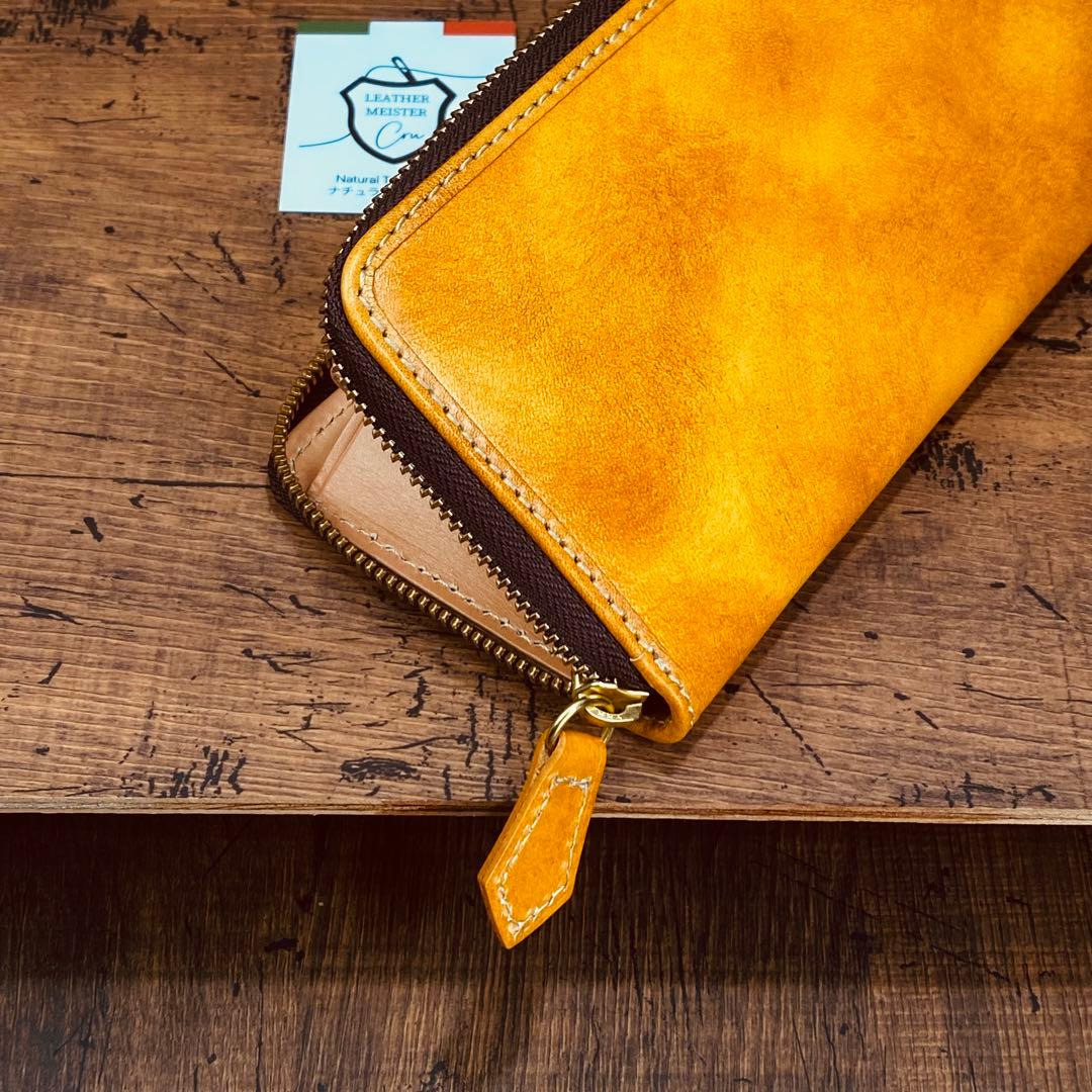 サドルレザー ラウンドファスナー メンズ財布 長財布 本革 YKK
