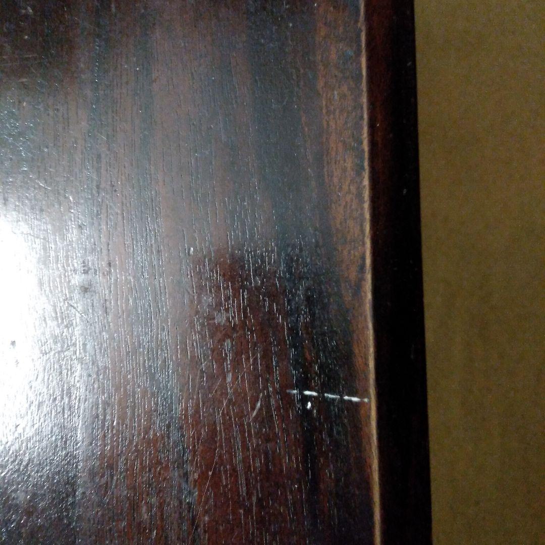 木製ガラス天板引き出し付き四角テーブル