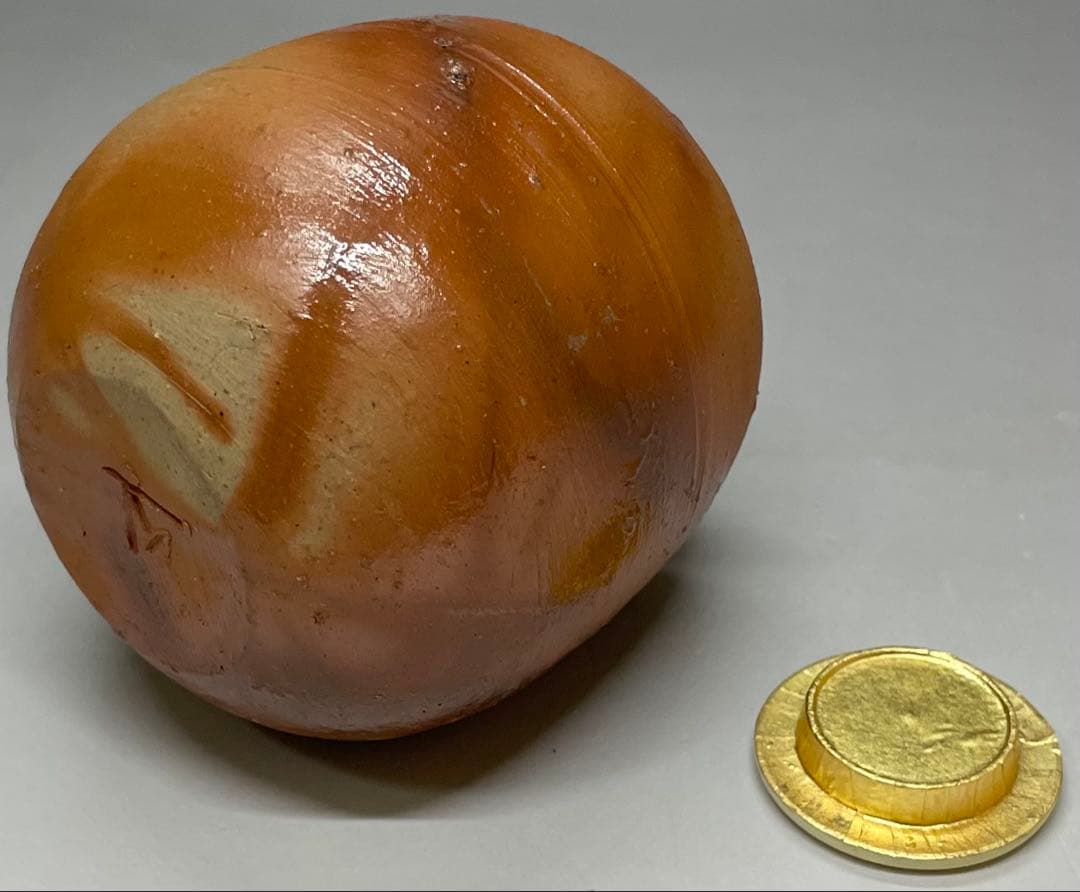 県指定重要無形文化財　山本雄一　備前茶入　共箱(四方桟盛蓋) 共布　栞　y2