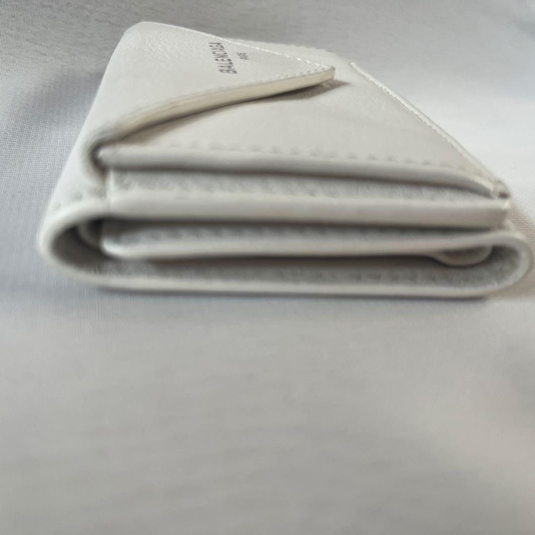 BALENCIAGA ペーパー ミニウォレット 三つ折り財布 白