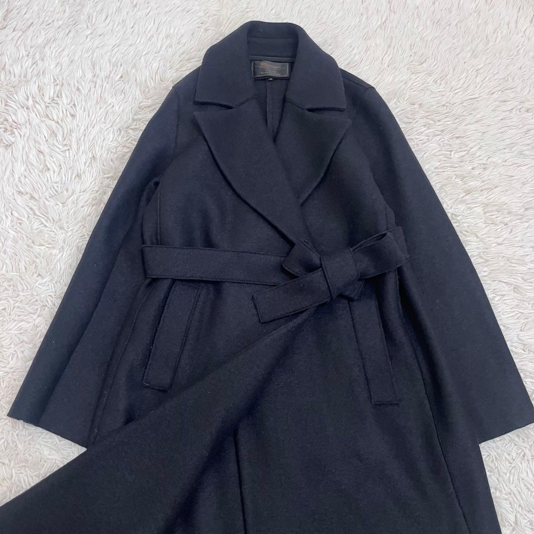 Moessmer for 23区　ダブル　チェスターコート　ベルト　ネイビー