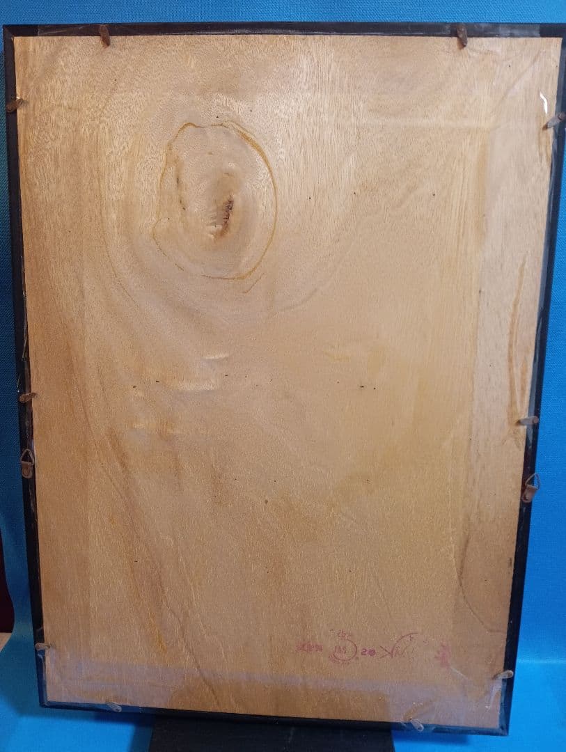 時代着物美人姿水彩画昭和時代頃縦５７Ｘ横幅４２Ｘ厚さ３センチガラス当時物額装品