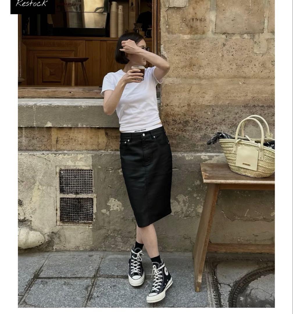 スカート ok.soon COATING DENIM MIDDLE SKIRT 3