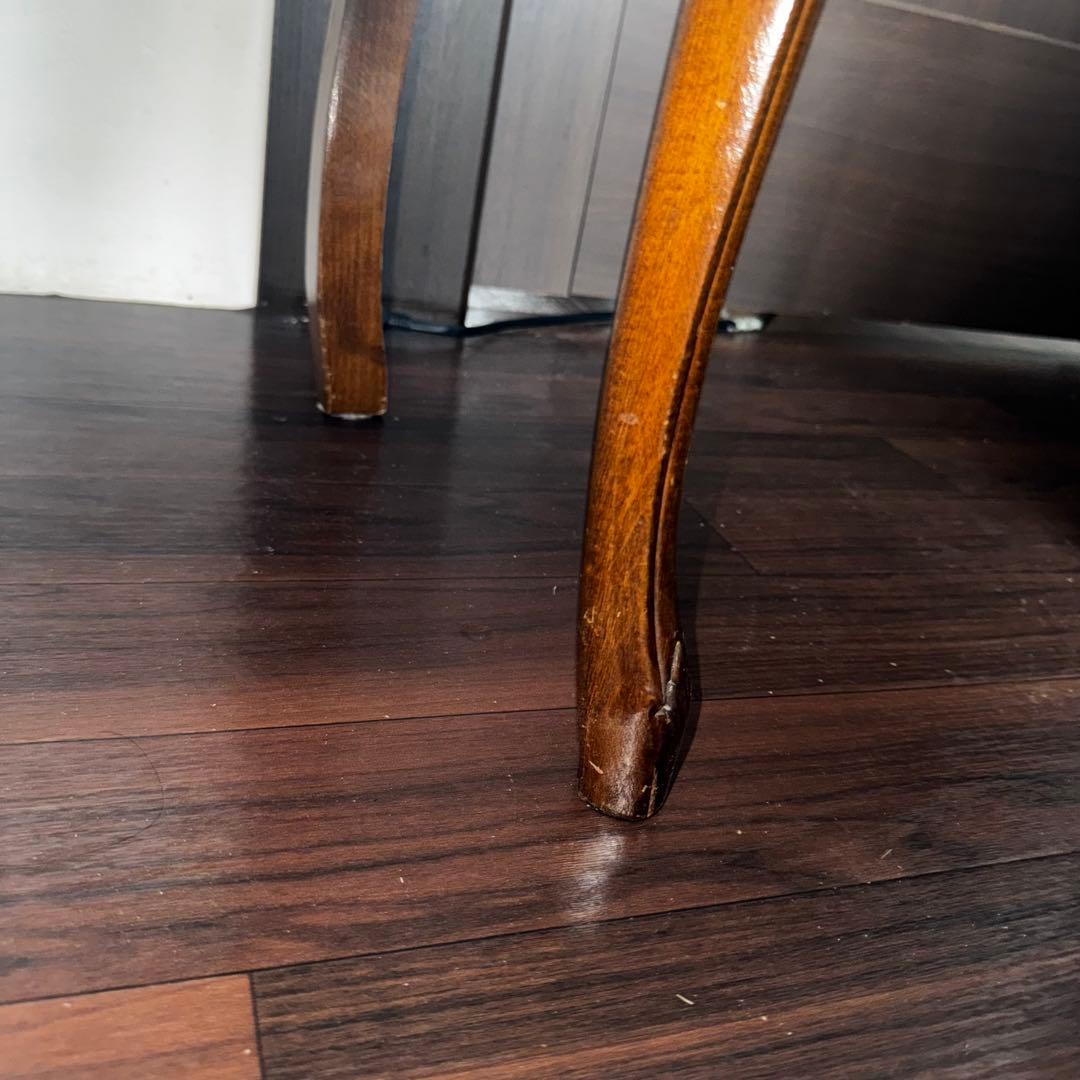 アンティークチェア　ベロア　レッド　ピンク　ウッド　ミッドセンチュリー