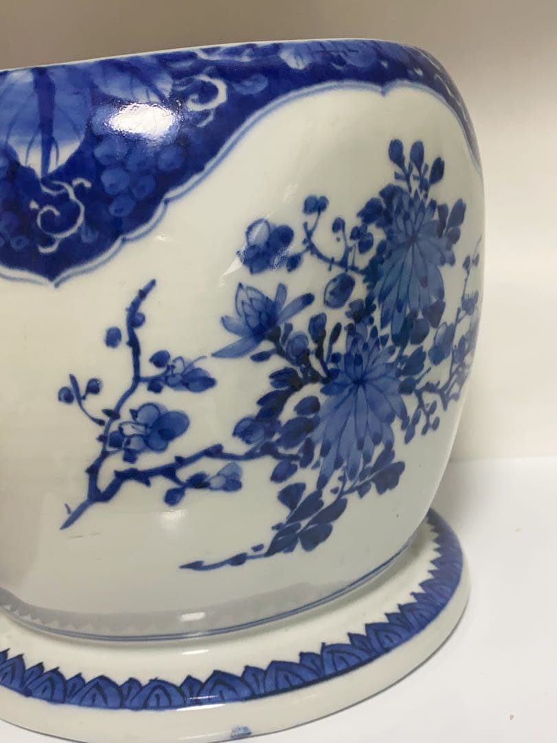 火鉢 染付 茶道 煎茶 煎茶道 時代